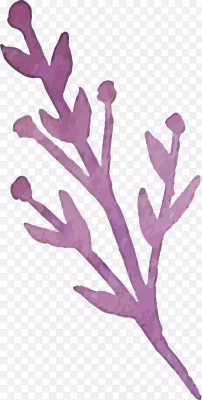 紫色水墨花卉图案