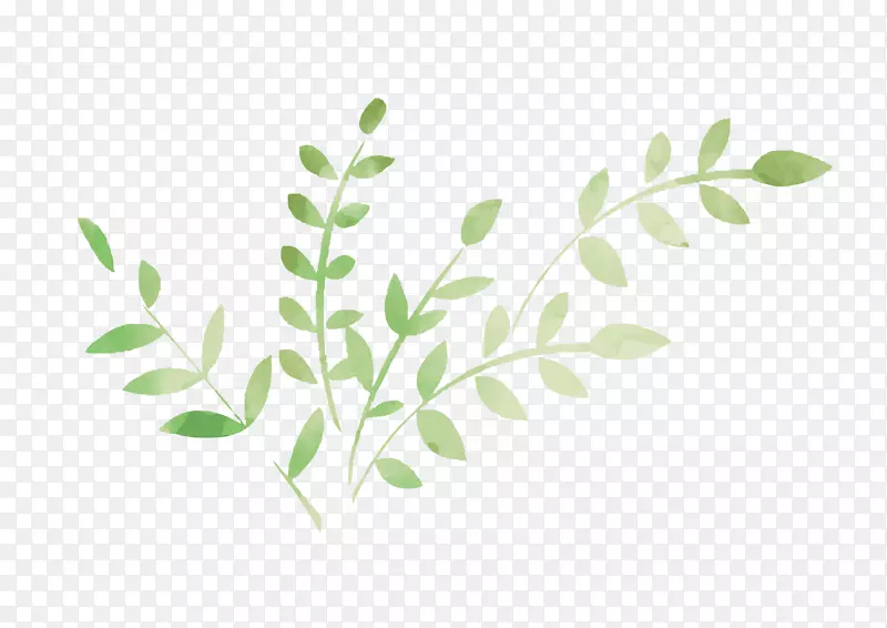绿色水墨创意植物元素