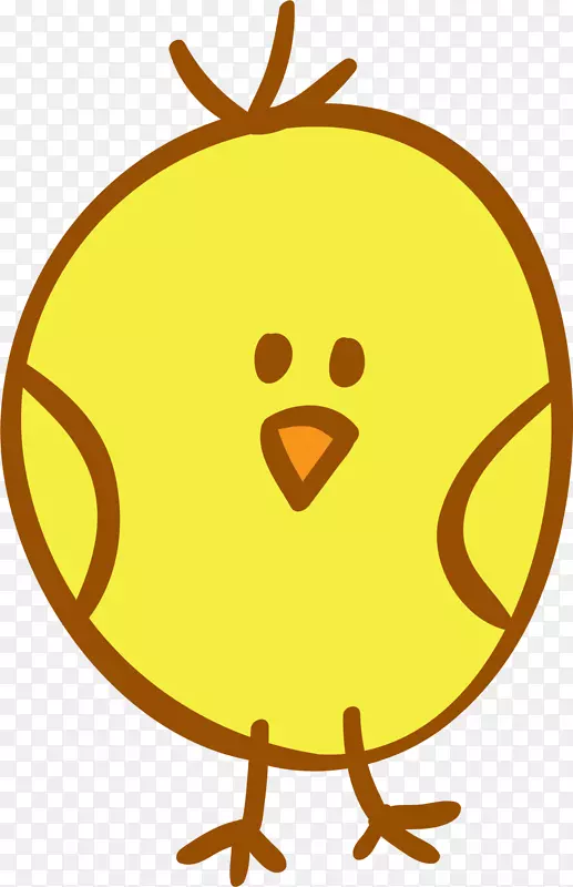 黄色可爱复活节小鸡