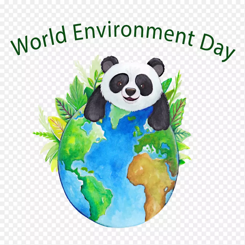 熊猫抱着地球世界环境日