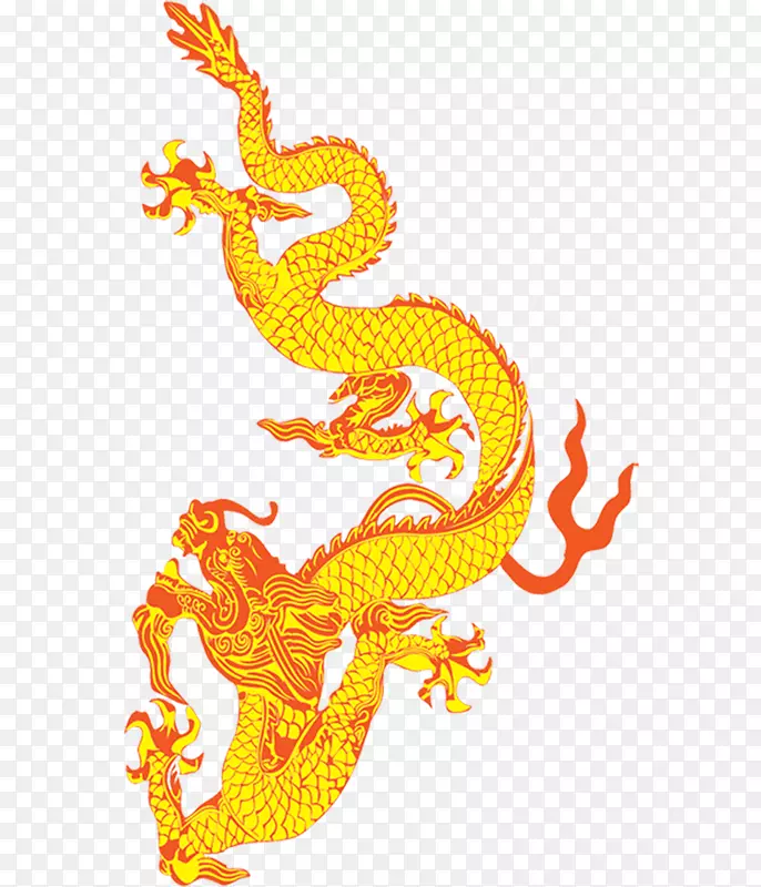 黄色手绘飞舞神龙PNG图片素材下载_图片编号7543794-PNG素材网