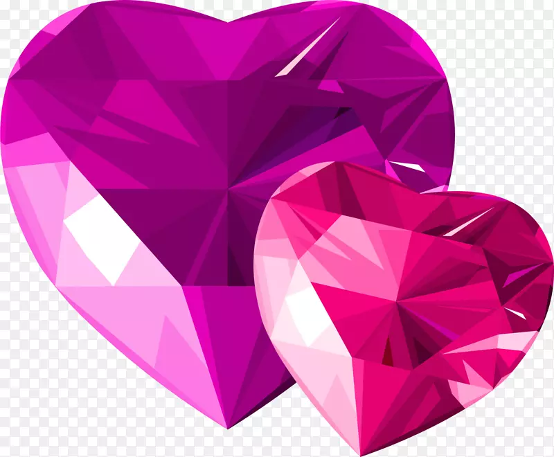 紫色闪耀爱心钻石