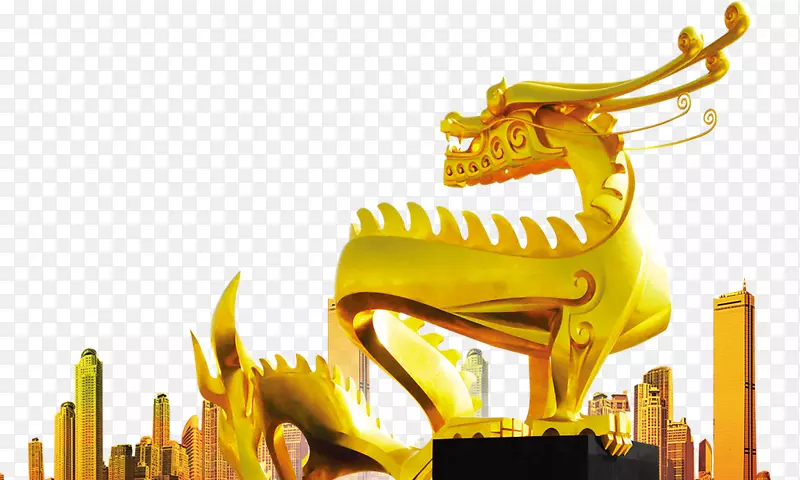金龙雕像中国风