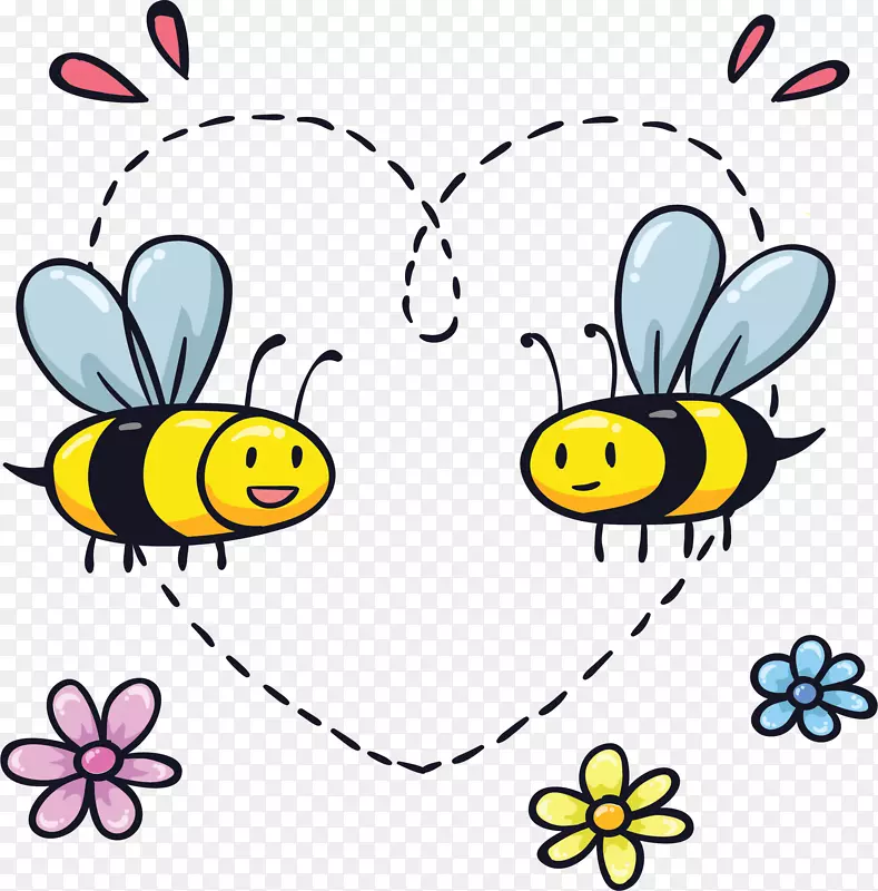 爱心边框可爱蜜蜂