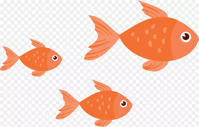 橙色扁平可爱鱼群