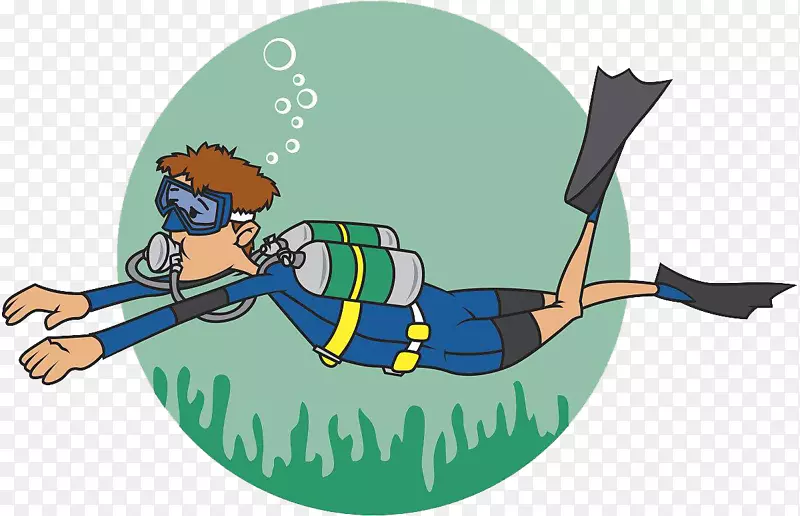 在水中自由自在的潜水员装饰PNG