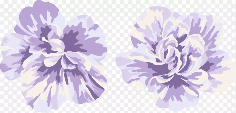 卡通手绘紫色花朵合集