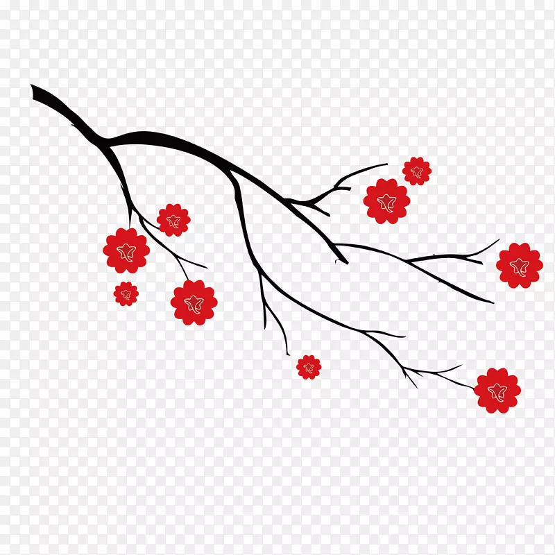 小清新简约装饰树枝花朵PNG图片素材下载_图片编号7548379-PNG素材网