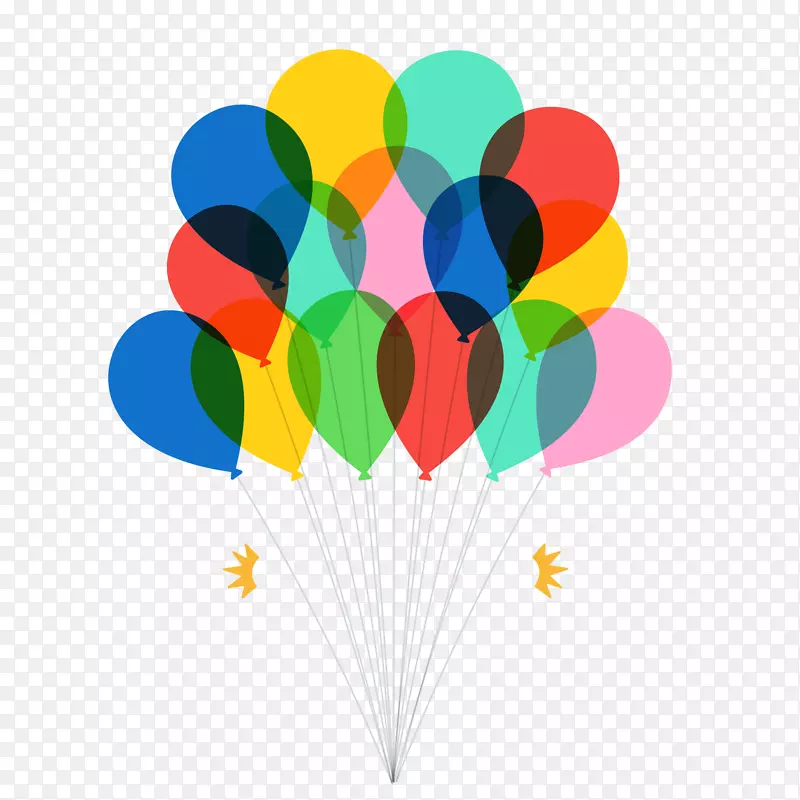 彩色生日气球矢量图