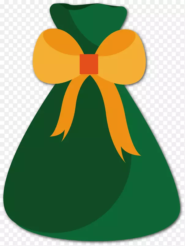 圣诞节绿色礼物袋