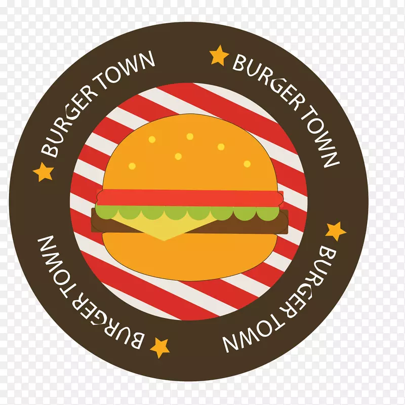 圆形的汉堡标签设计