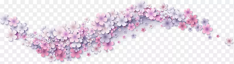 波浪形唯美花朵图