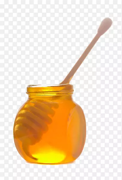 黄色玻璃瓶装蜂蜜