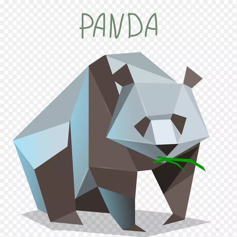 熊猫折纸矢量插画