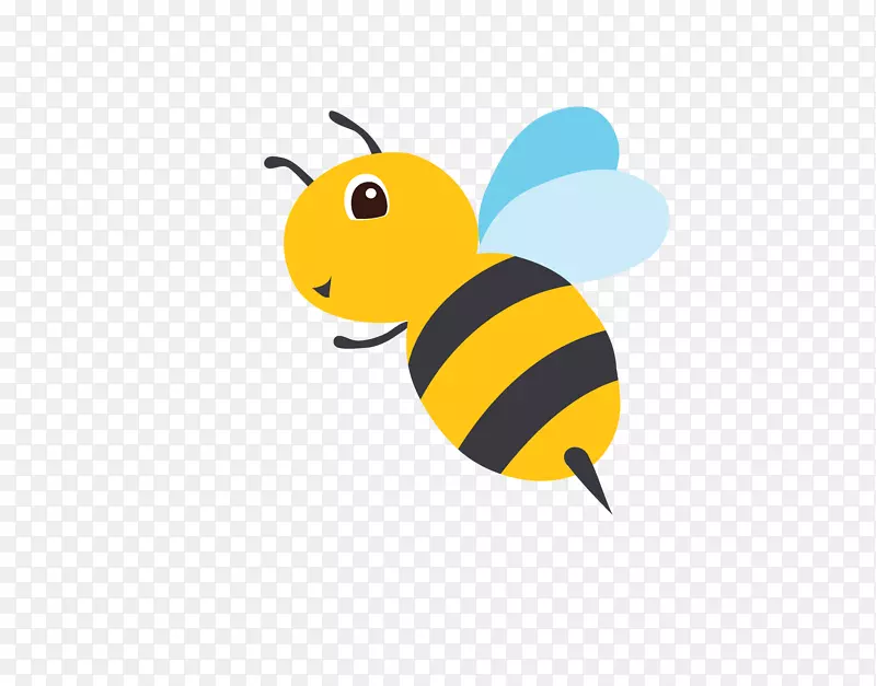 黄色飞翔的小蜜蜂