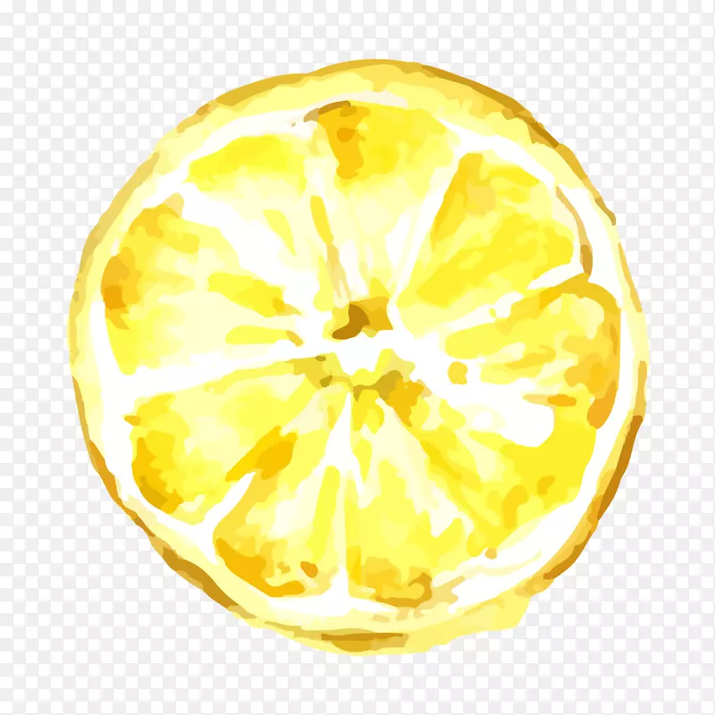 黄色水墨橙子元素