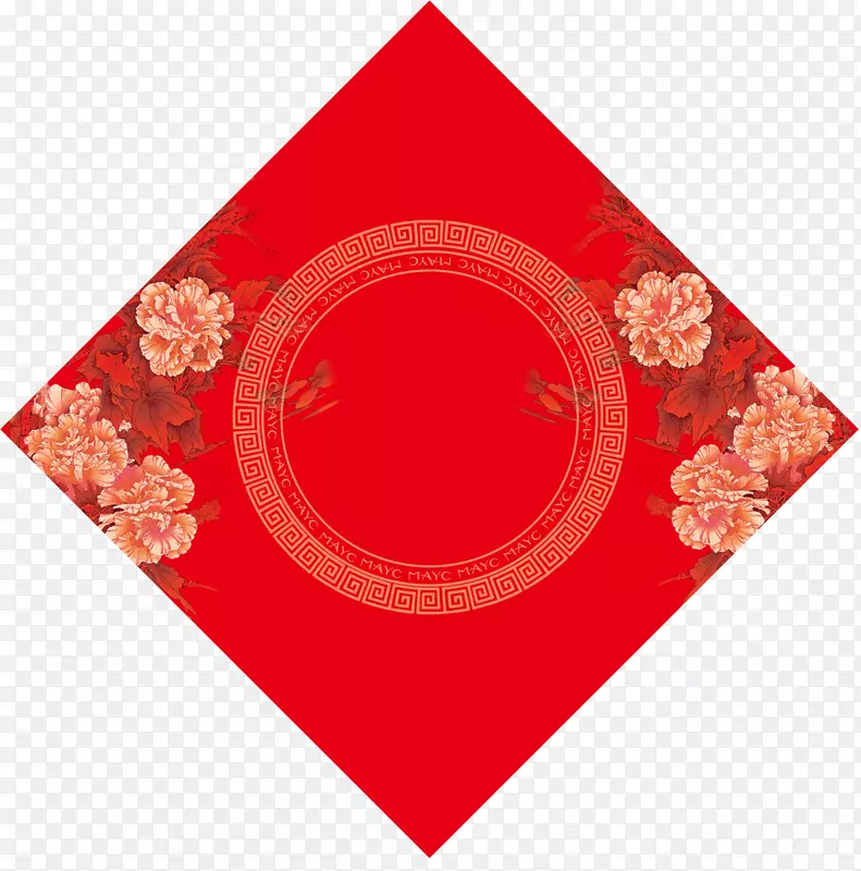 红色中国风方块背景