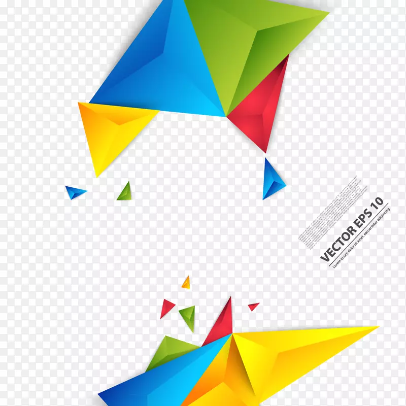 矢量彩色立体三角形拼接素材