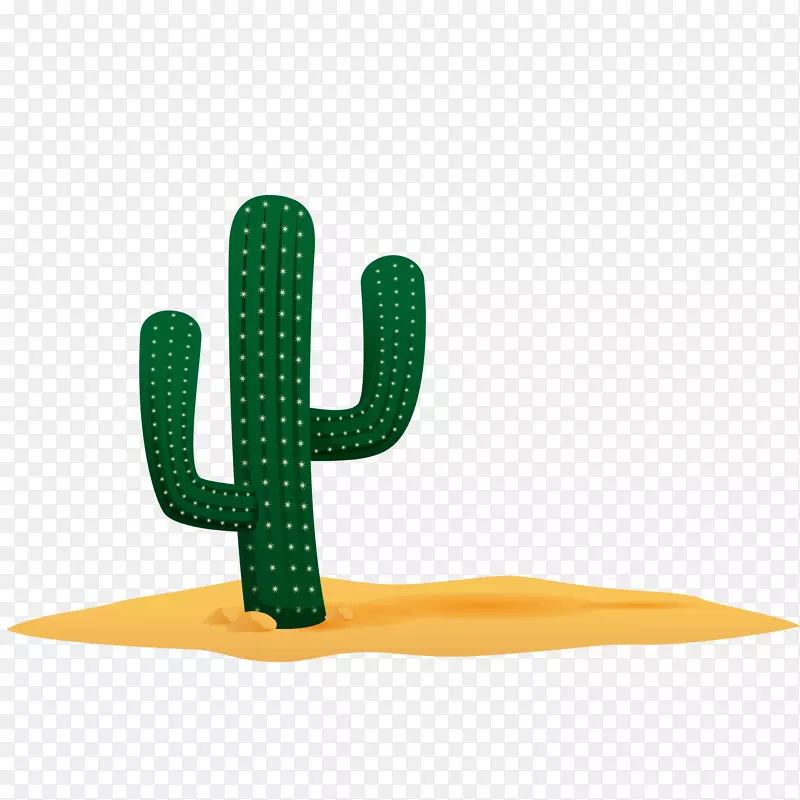 卡通沙漠里的植物设计
