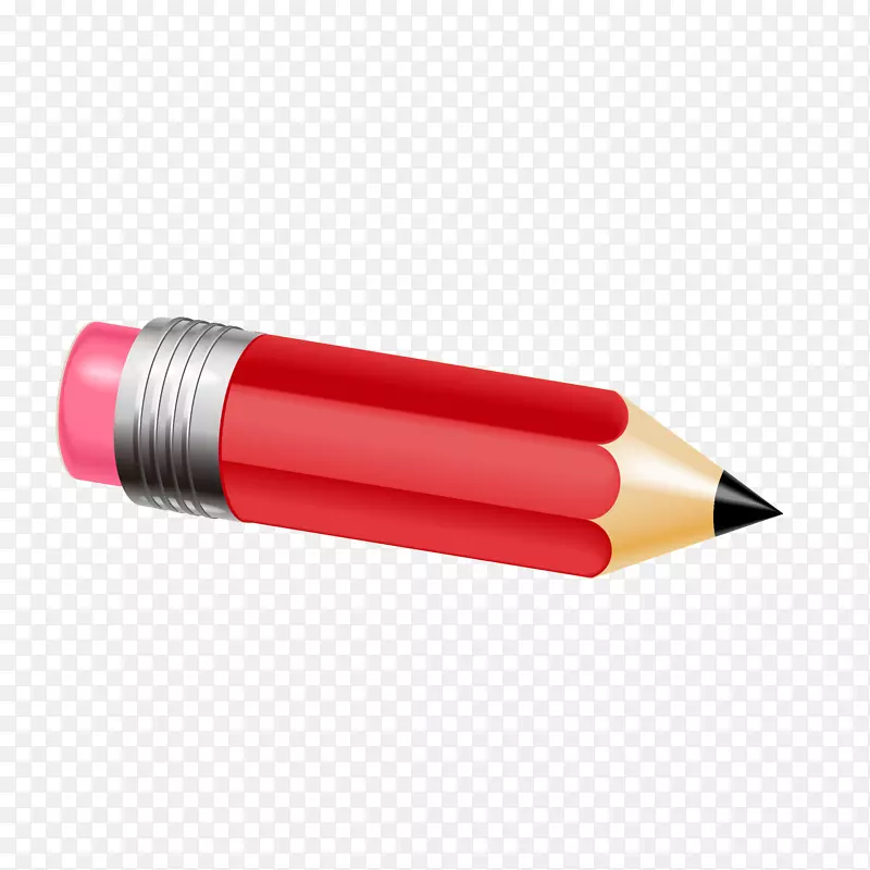 矢量手绘红色铅笔