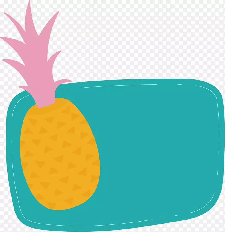 矢量图水彩菠萝框框