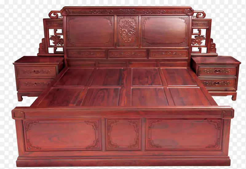 有质感的实木双人床