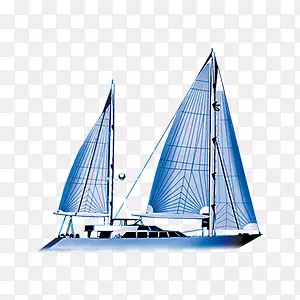 白色蓝色帆船旅游图片