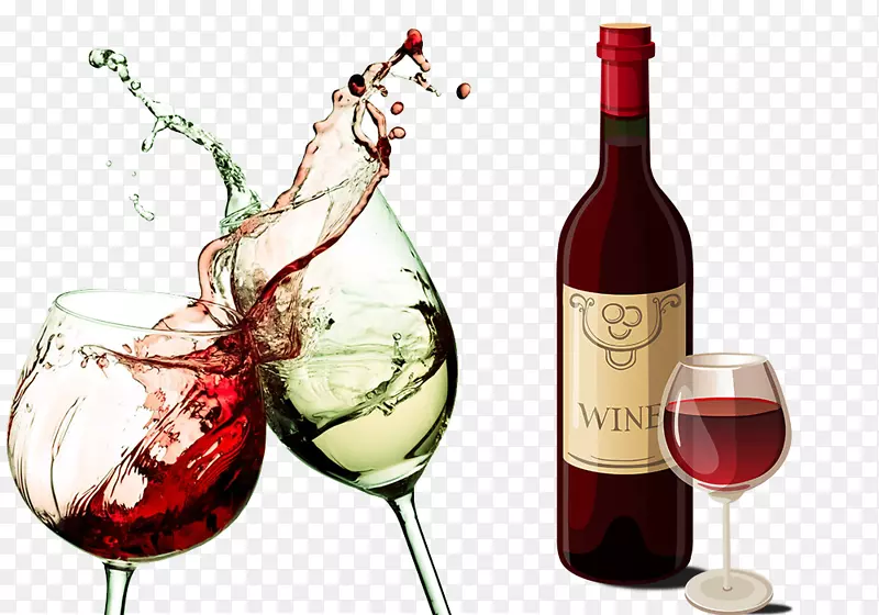 玻璃葡萄酒杯和葡萄酒组合