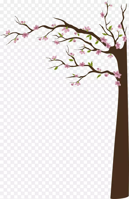 春天美丽桃花大树