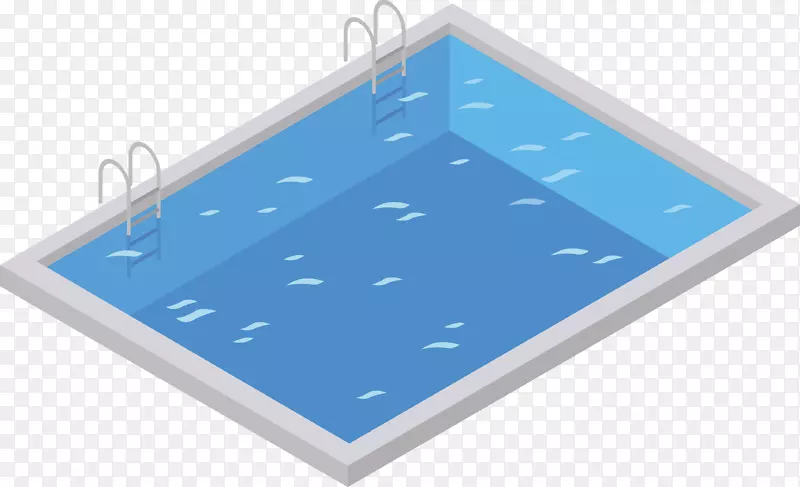 一个蓝色矢量游泳池