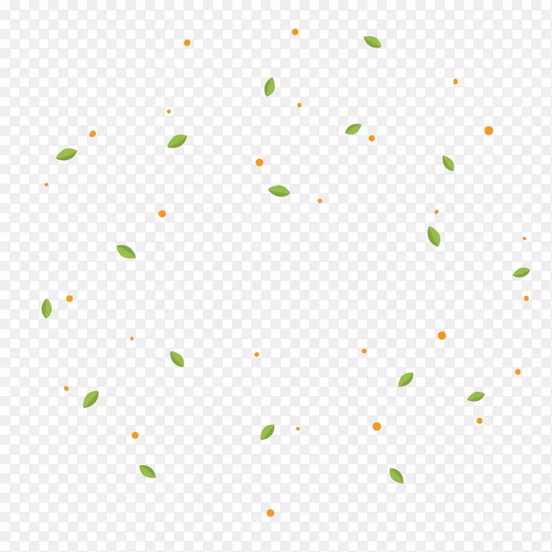 漂浮绿色叶子矢量图