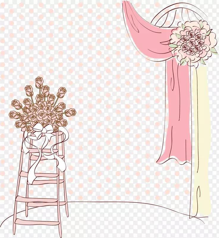 粉色西式婚礼布置