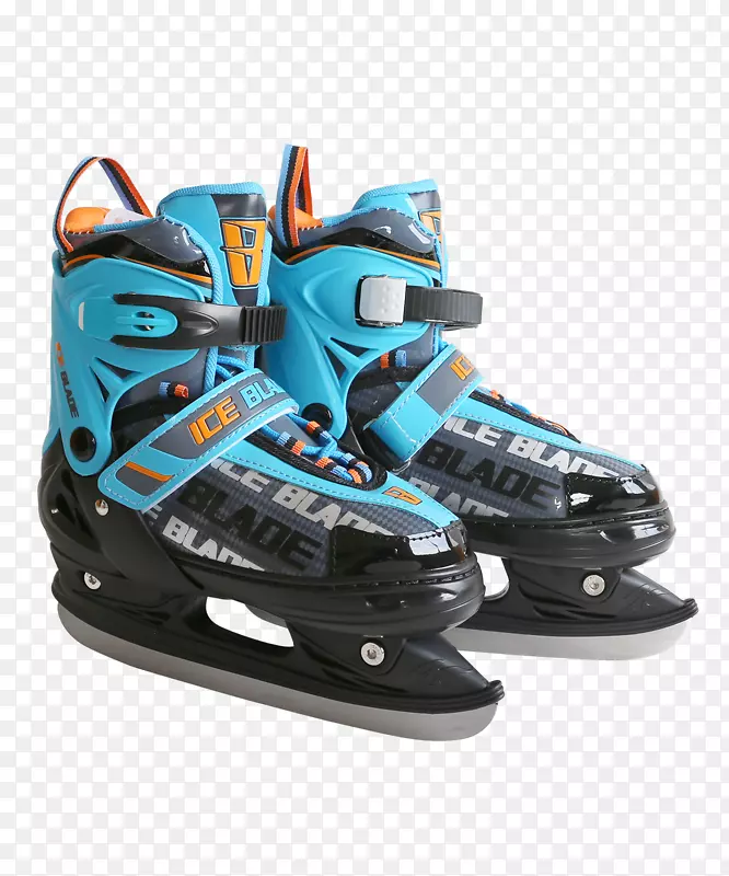 一双蓝色滑冰鞋装饰