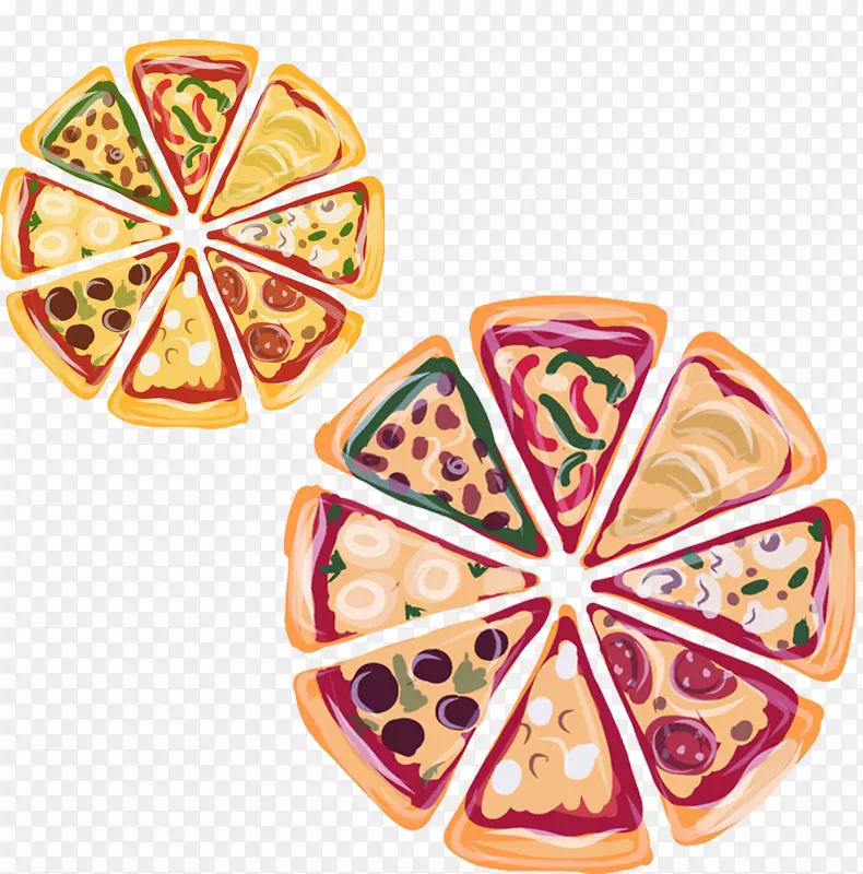 两份不一样的披萨图片素材