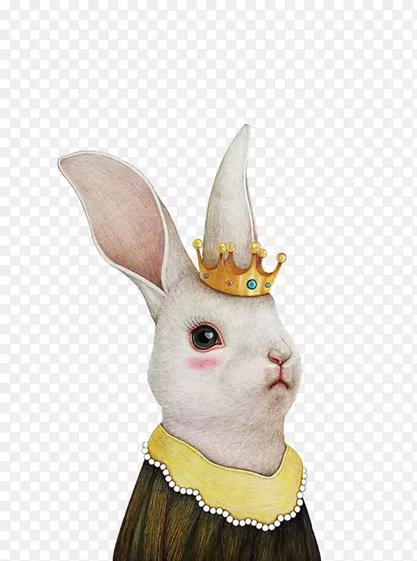 戴王冠的兔子