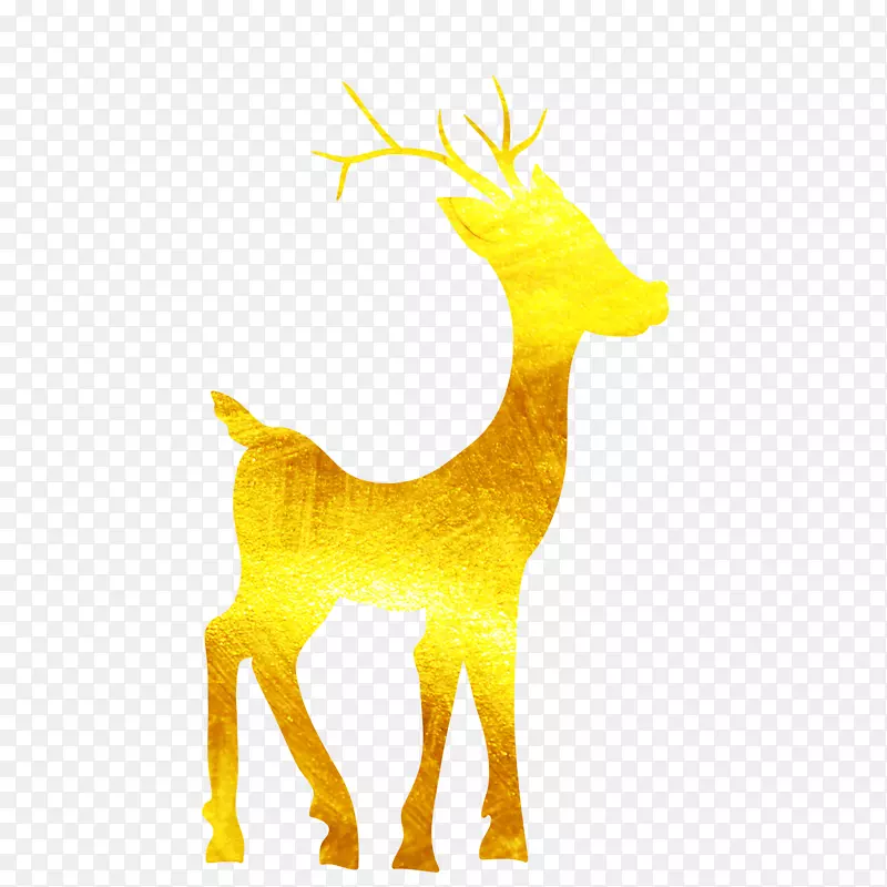 圣诞节烫金装饰小鹿花纹免抠图