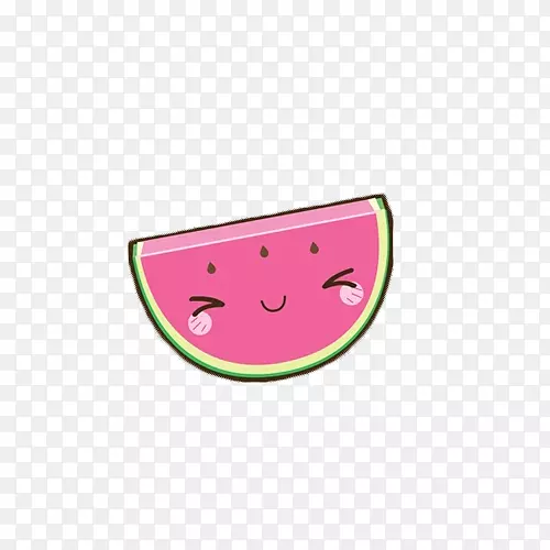 卡通粉色微笑的西瓜片