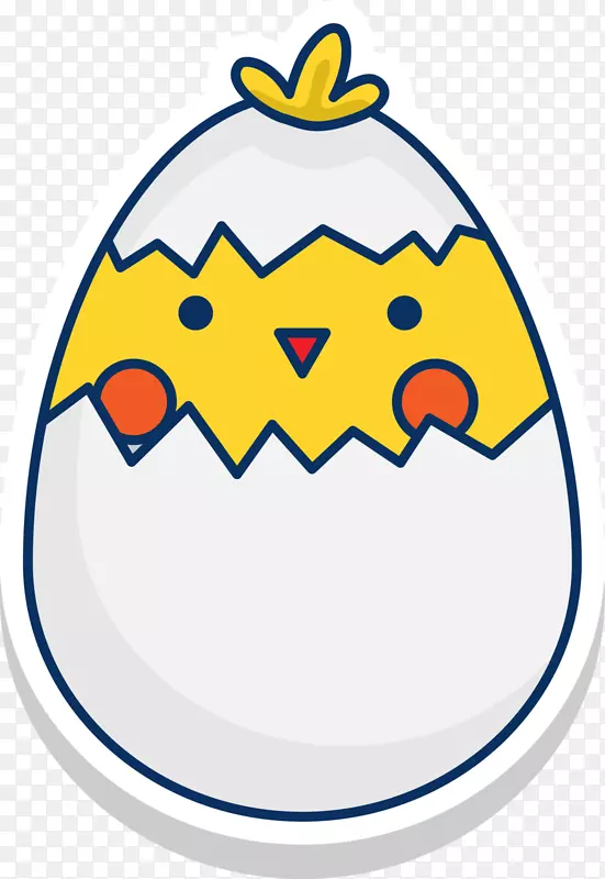 复活节可爱蛋壳小鸡
