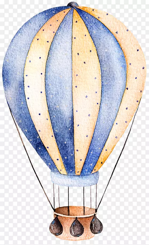 卡通手绘彩色的热气球