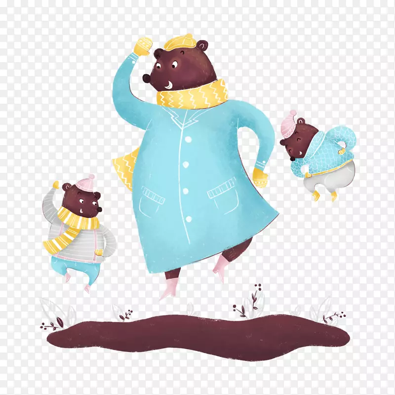 卡通可爱小动物装饰动物头像棕熊