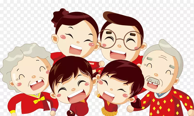 春节卡通人物矢量图