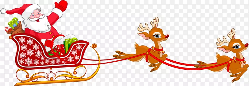 圣诞节卡通拉车麋鹿