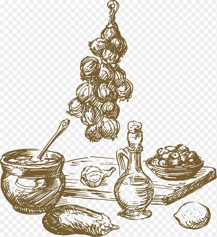 素描棕色食物食材