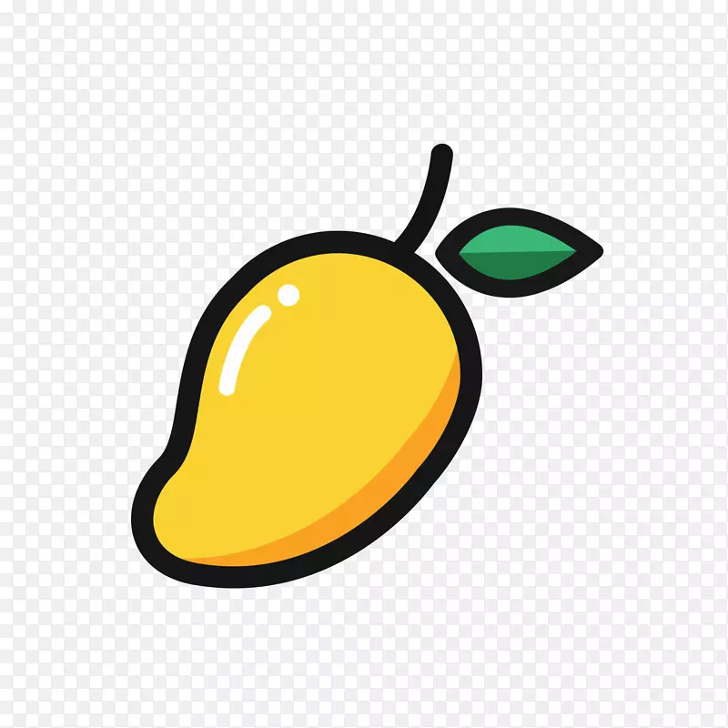 黄色手绘芒果食物元素