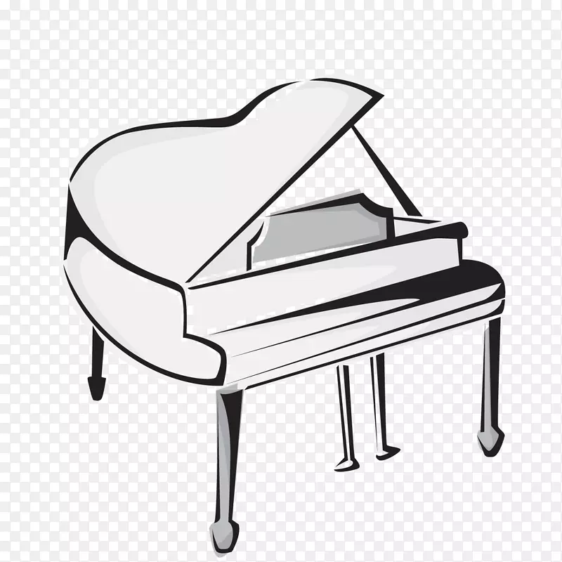 线条钢琴乐器爵士鼓矢量素材