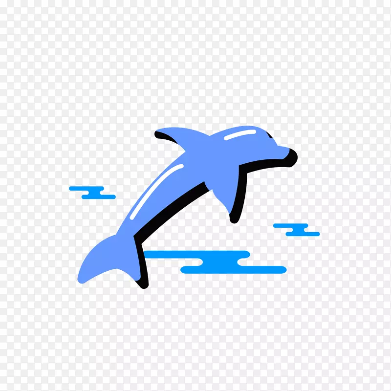 蓝色创意海豚元素