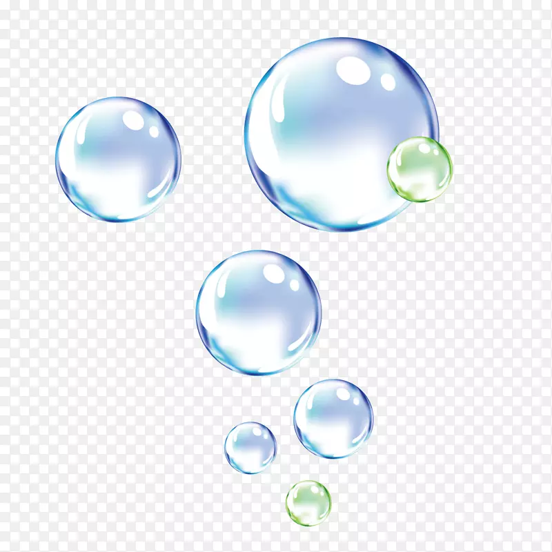 矢量蓝色漂浮水泡小气泡