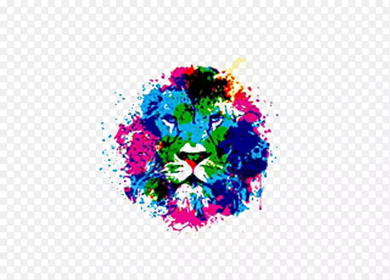彩绘狮子头像