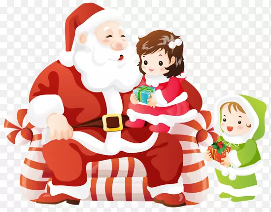 圣诞老人和两个孩子