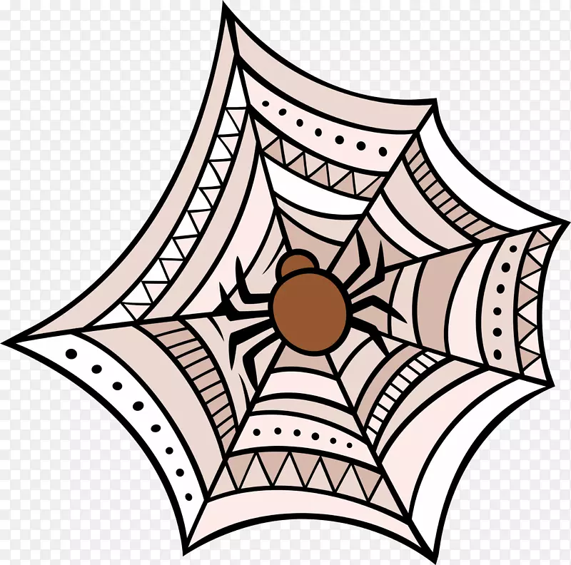 卡通蜘蛛和蜘蛛网简图